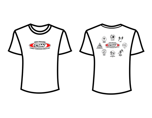 CSW School Shirt - 01 - White - Red Logo